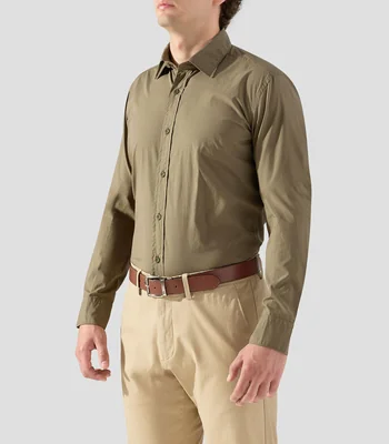 Camisa lisa manga larga Hombre