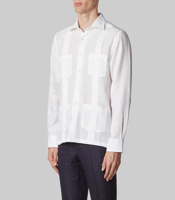 Camisa lisa manga larga Hombre