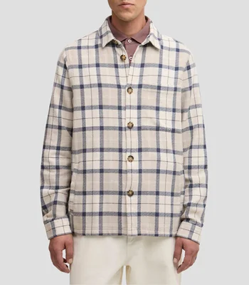 Sobrecamisa a cuadros manga larga Hombre