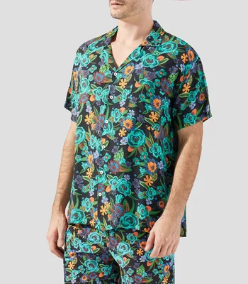 Camisa fantasía manga corta de playa Hombre