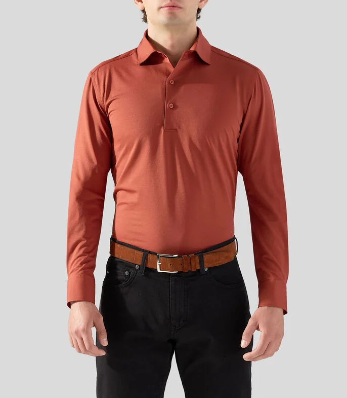 Camisa lisa manga larga Hombre