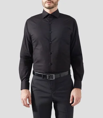 Camisa liso manga larga Hombre