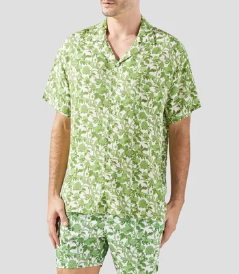 Camisa fantasía manga corta de playa Hombre
