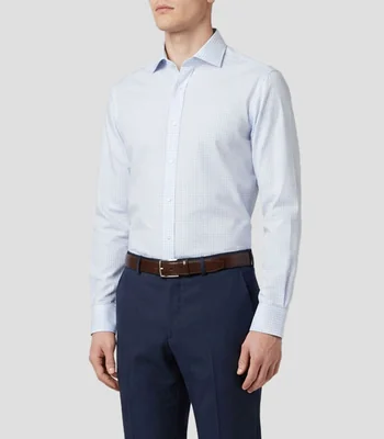 Camisa a cuadros manga larga Hombre