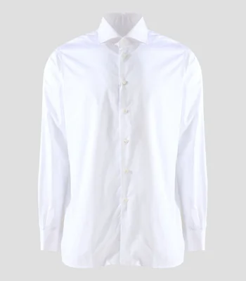 Camisa de vestir lisa de manga larga Hombre