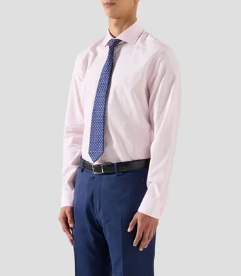 Camisa de vestir lisa con manga larga Hombre