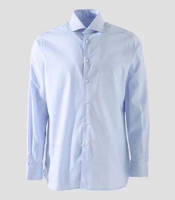 Camisa de vestir con microdiseno de manga larga Hombre