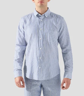 Camisa a rayas manga larga Hombre