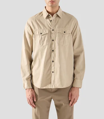Camisa lisa manga larga Hombre
