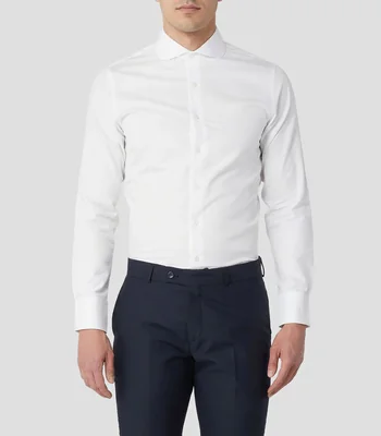 Camisa para ceremonia sólida con manga larga Hombre