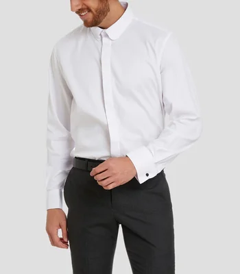 Camisa con microdiseño manga larga Hombre