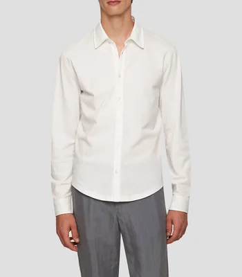 Camisa lisa manga larga Giles Pique Hombre