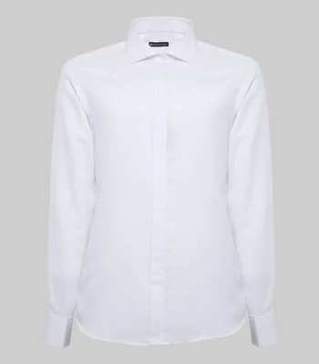 Camisa con microdiseño manga larga Hombre