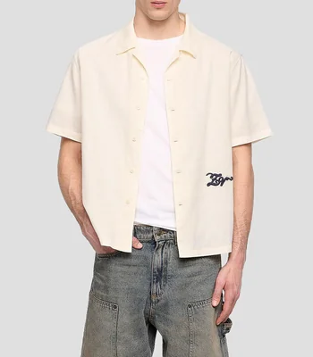 Camisa lisa manga corta Hombre