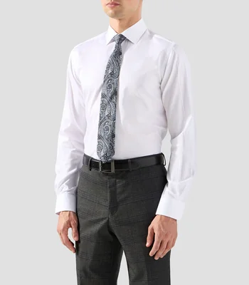Camisa de vestir lisa manga larga Hombre