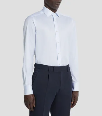 Camisa sólida de manga larga Hombre