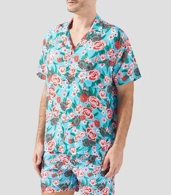 Camisa fantasía manga corta de playa Hombre