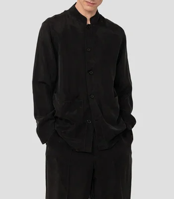 Camisa lisa manga larga Hombre