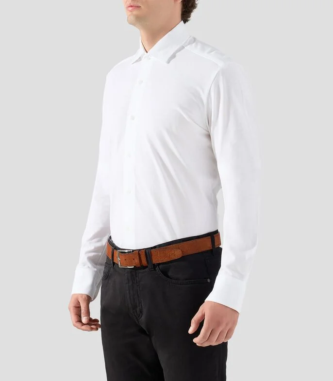 Camisa lisa manga larga Hombre