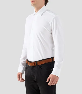 Camisa lisa manga larga Hombre