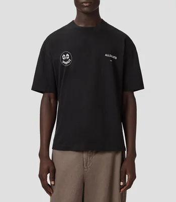 Playera de cuello redondo con manga corta estampada Hombre