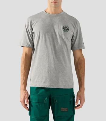 Playera de cuello redondo con manga corta estampada Hombre