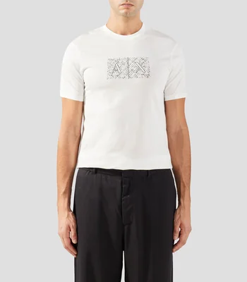 Playera cuello redondo manga corta estampada Hombre