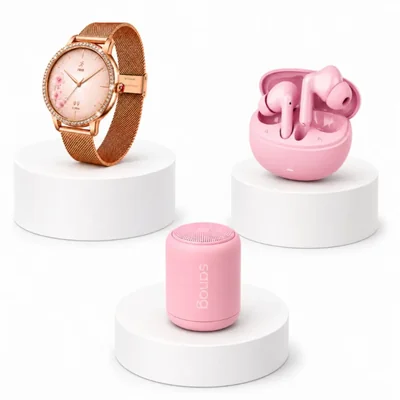 Smartwatch Futurem DW01 Dorado + Audífonos G-Tide L42 Rosa + BOCINA SANAG X6S Rosa
