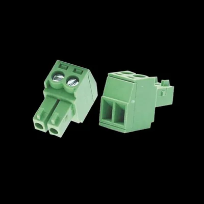 Bornera Verde Conector Macho de 3.5 mm para Paneles de Acceso, Cámaras, Múltiples Dispositivos/ 2 Tornillos