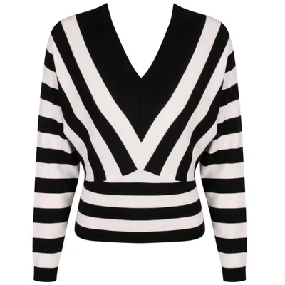 Suéter Escote V a Rayas Davinchy para Mujer Casual