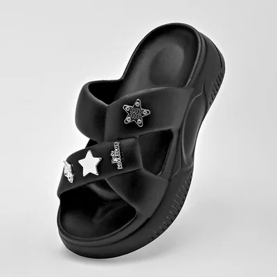 SANDALIA VERANO ABIERTO 5 CM MUJER Eva Moda B-902 NEGRO
