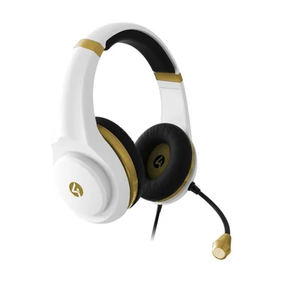 Audífonos Gamer 4Gamers XP-GOLDR-WHT-4G Oro/Blanco Over-Ear Xbox PS4 Alámbricos 3.5mm Incluye Soporte