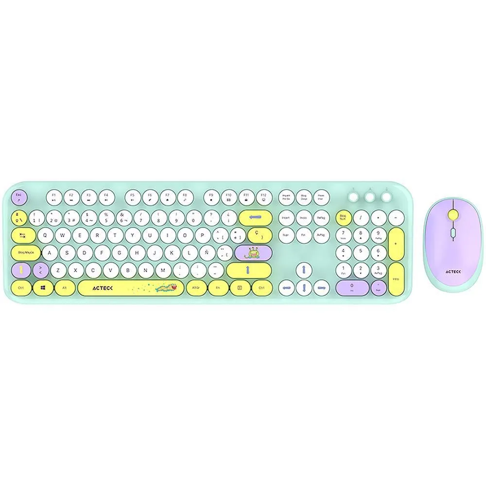 Kit teclado y mouse acteck creator mk485 inalambrico tiffany