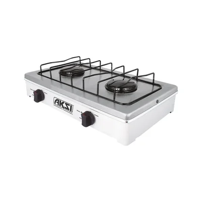 Estufa 2 Quemadores Aksi Acero Inoxidable de Mesa