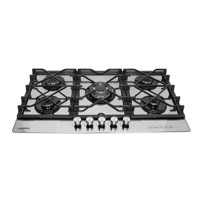 Supra Parrilla Empotrable de Cristal Para Gas de 5 Quemadores 5Q-TM-87