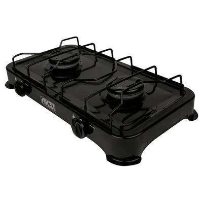 Parrilla Estufa De Mesa Aksi 2 Quemadores Negro