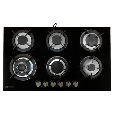 Parrilla Gas 6 Quemadores Vidrio Templado Empotrable Shorbull