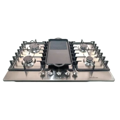 Parrilla Gas 5 quemadores acero inoxidable comal incluido Shorbull