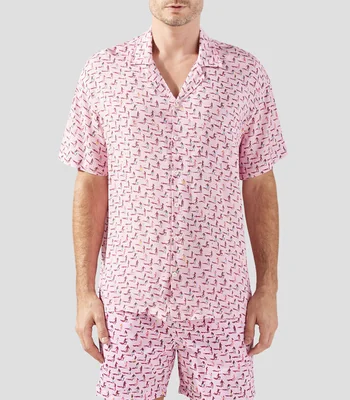 Camisa fantasía manga corta de playa Hombre