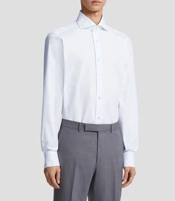 Camisa de vestir lisa manga larga Hombre