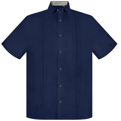 Camisa Índigo Guayabera Mx Manga Corta para Hombre