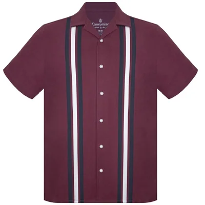 Camisa Vino Malibú Cancumisa Manga Corta para Hombre