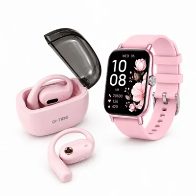 Smartwatch Futurem FM13 Rosa + Audifonos G-tide OWS8 Rosa