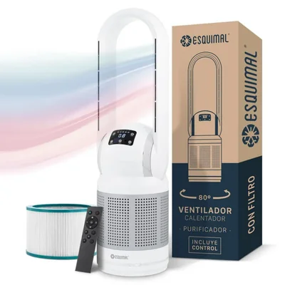ESQUIMAL Ventilador Calentador sin Aspas y Purificador 3 en 1, Silenci