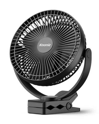 Koonie Ventilador con clip de 10000 mAh recargable, ventilador de comp