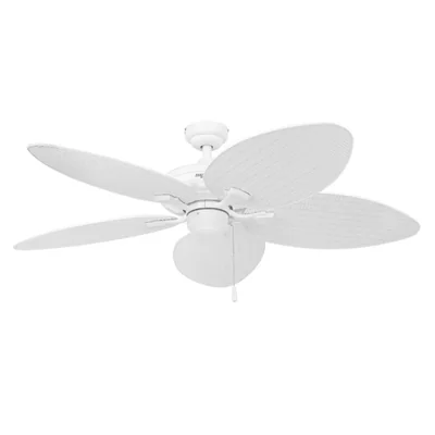 Coolfan Ventilador de Techo de 52 Pulgadas con 5 Aspas Plásticas Estilo Rattán con Control de Cadena para Exterior