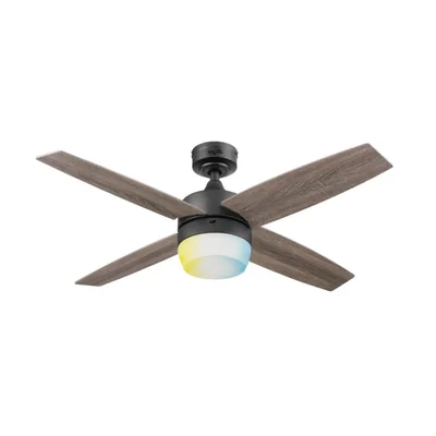 Coolfan Ventilador de Techo de 44 Pulgadas con Luz LED y 4 Aspas Reversibles de Madera con Control Remoto