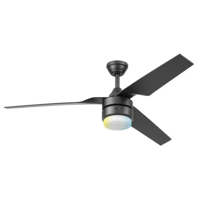 Coolfan Ventilador de Techo de 52 Pulgadas con Luz LED y 3 Aspas Plásticas con Control Remoto para Interior y Exterior