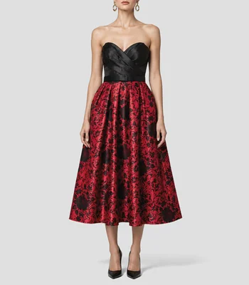 Vestido largo con estampado Mujer