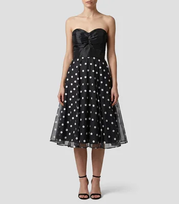 Vestido largo con polkadots Mujer